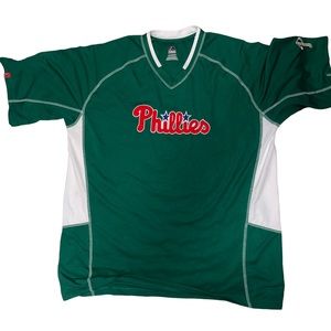Majestic Philadelphia Phillies Men’s Pull Over Shirt Fan Shirt Size 2XL Green